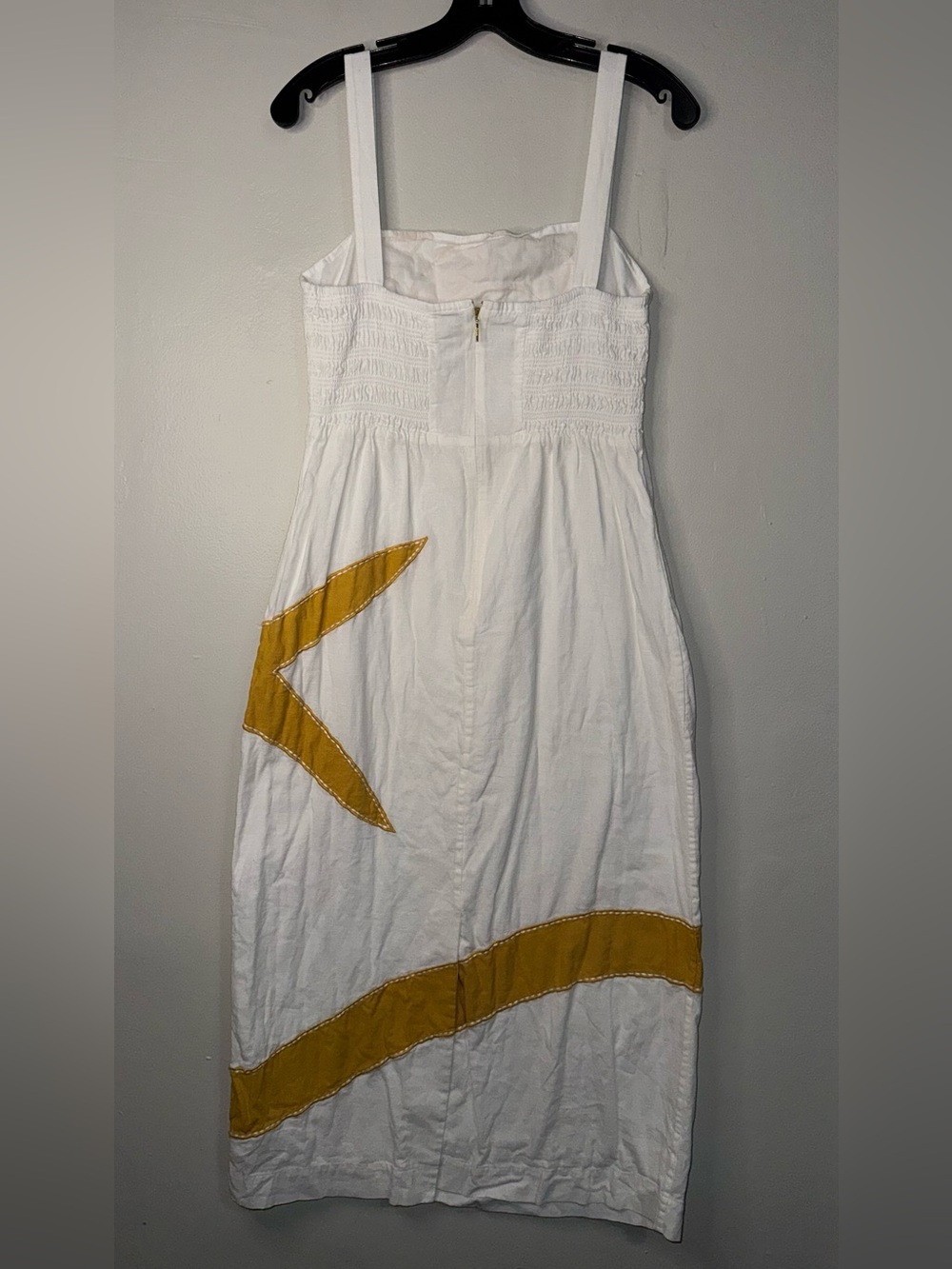 Cleobella White Midi Dress with Mustard Spiral Appliqué - Picture 2 of 12